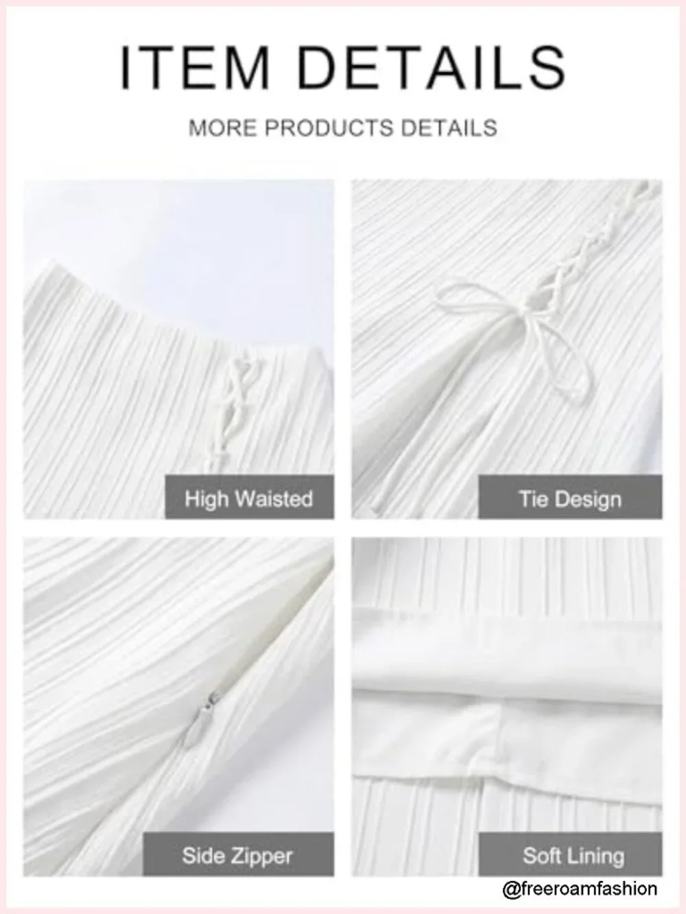 Flowy High Waisted A-Line Midi Skirt with Tie Front
